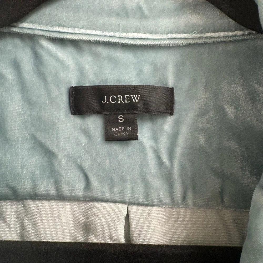 J‎ Crew Velvet Patch-Pocket Popover Shirt S Small Seaglass